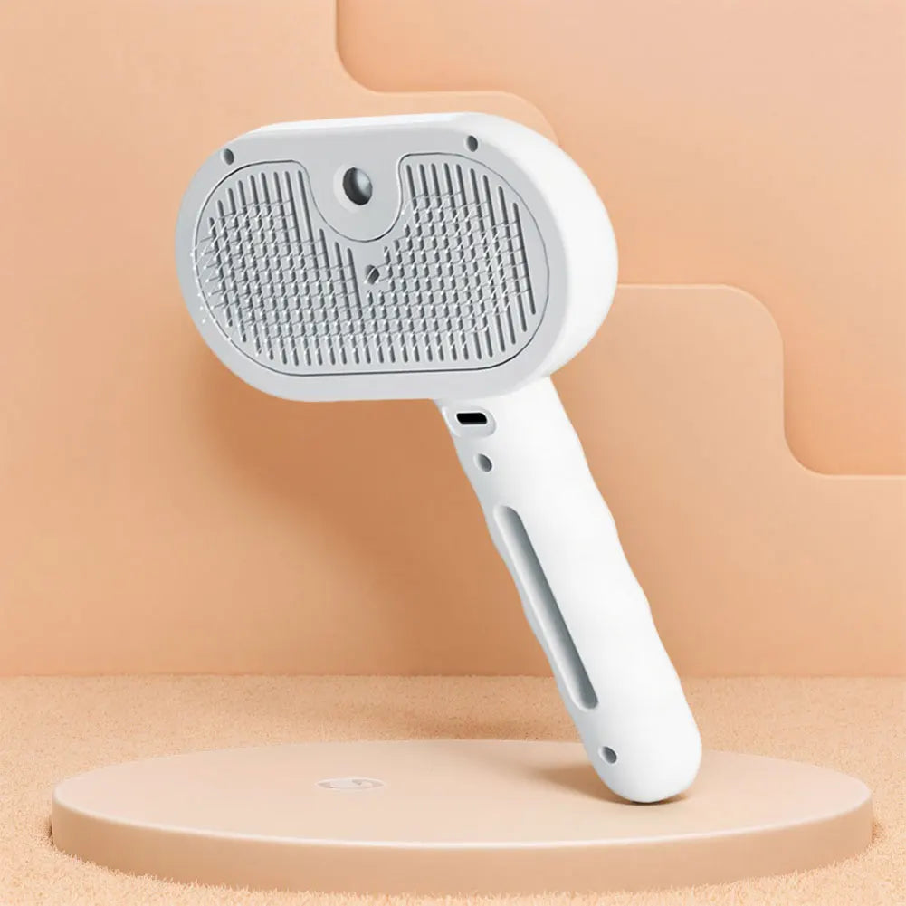 Brosse vapeur 3‑en‑1 pour animaux — décolmatage des poils, soin du pelage, chauffage rapide