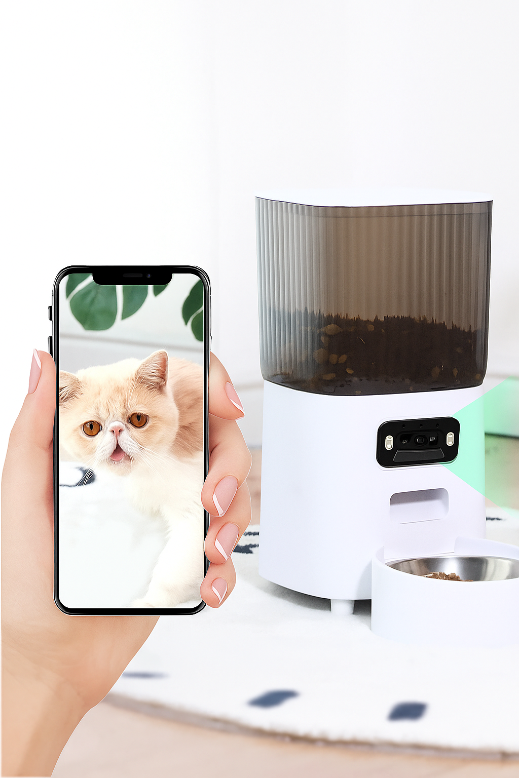 Distributeur intelligent pour animaux 5L — Wi‑Fi TUYA, anti‑blocage, portions programmables