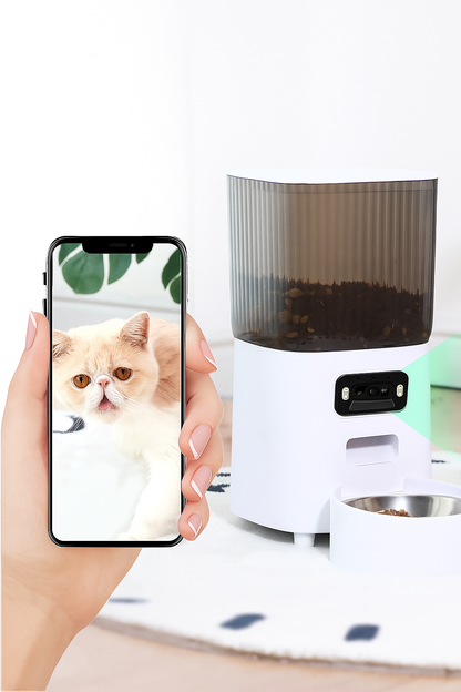 Distributeur intelligent pour animaux 5L — Wi‑Fi TUYA, anti‑blocage, portions programmables