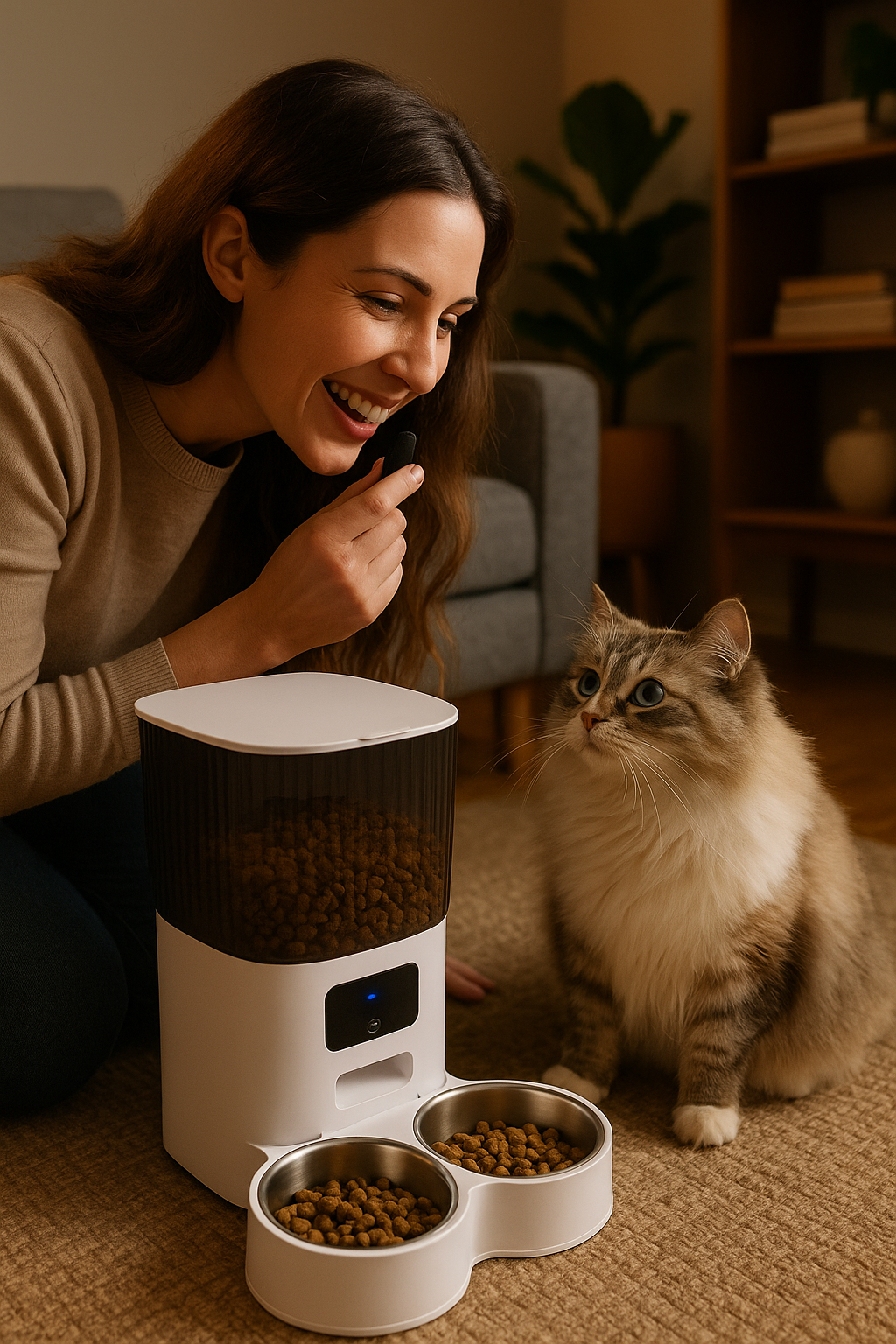 5L Smart Pet Feeder - TUYA Wi-Fi, Anti-Blocking, Programmable Portions