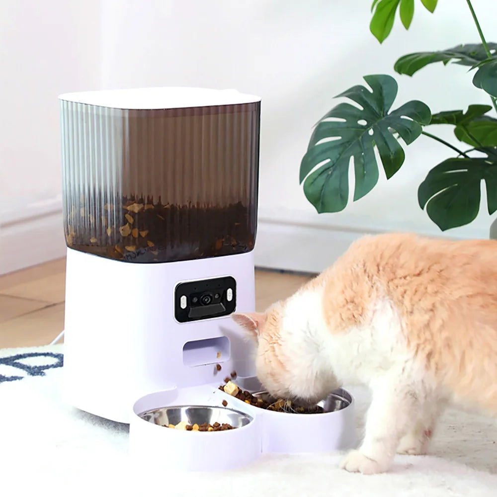 Distributeur intelligent pour animaux 5L — Wi‑Fi TUYA, anti‑blocage, portions programmables