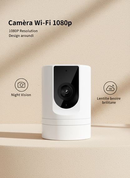 Caméra Wi‑Fi pour animaux — 1080p, vision nocturne, audio bidirectionnel, détection de mouvement﻿