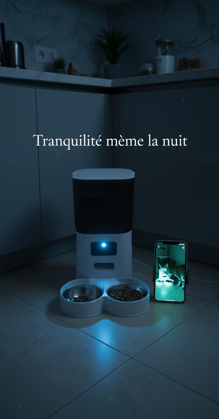 Distributeur intelligent pour animaux 5L — Wi‑Fi TUYA, anti‑blocage, portions programmables
