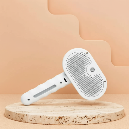Brosse vapeur 3‑en‑1 pour animaux — décolmatage des poils, soin du pelage, chauffage rapide