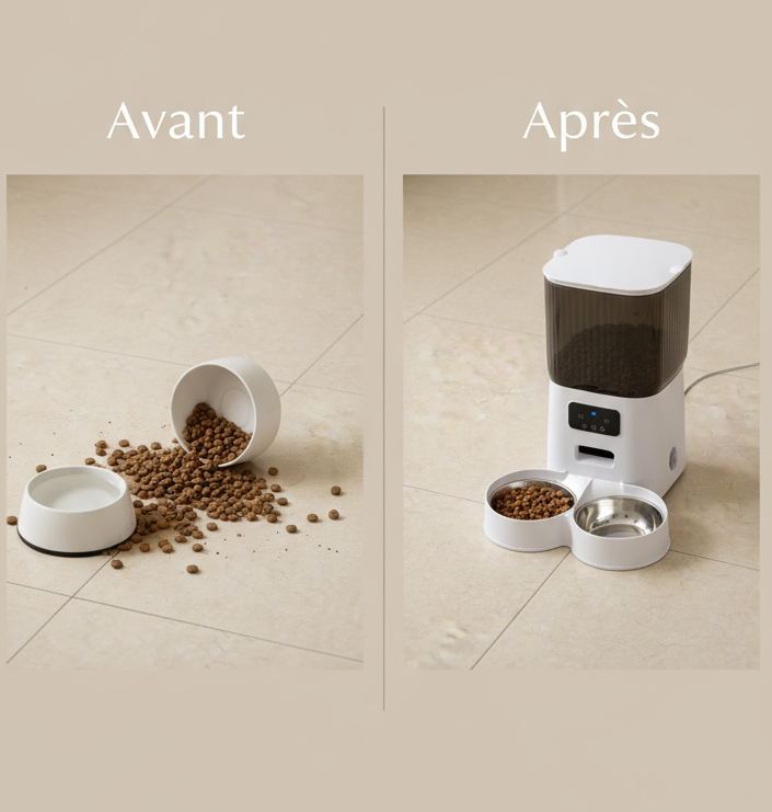 Distributeur intelligent pour animaux 5L — Wi‑Fi TUYA, anti‑blocage, portions programmables