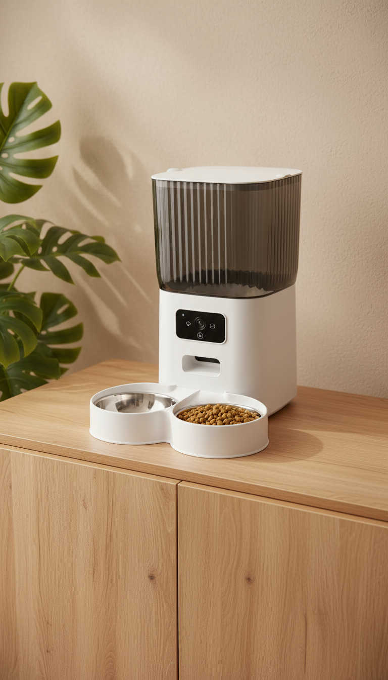 Distributeur intelligent pour animaux 5L — Wi‑Fi TUYA, anti‑blocage, portions programmables