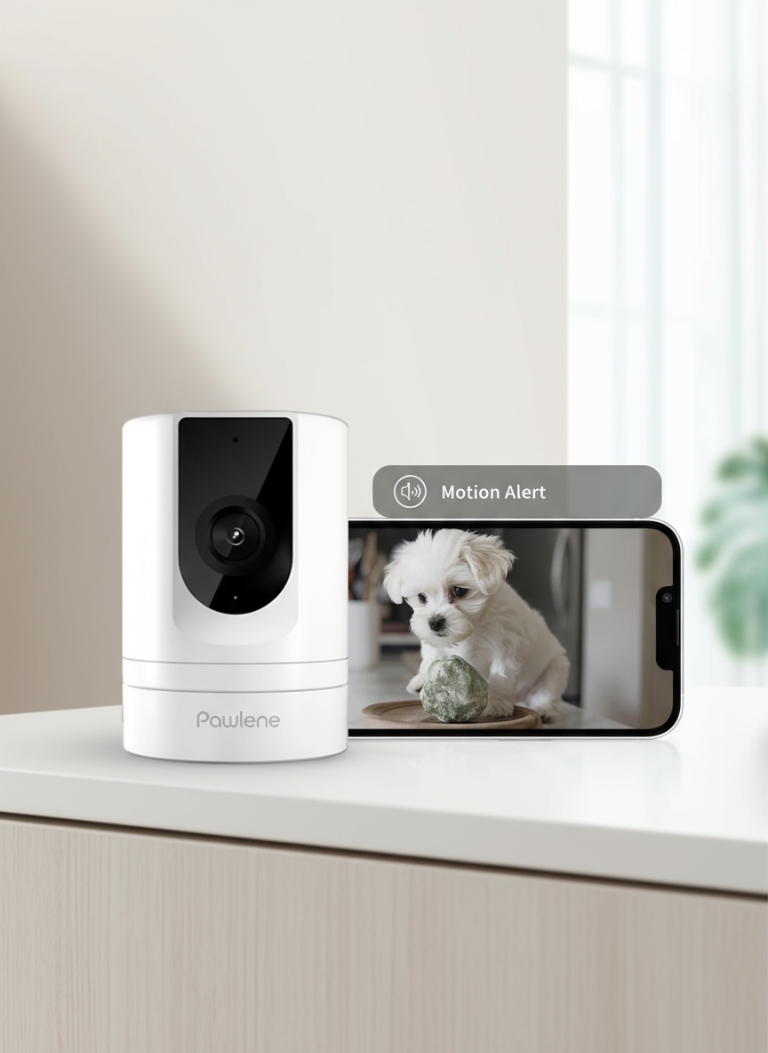 Caméra Wi‑Fi pour animaux — 1080p, vision nocturne, audio bidirectionnel, détection de mouvement﻿